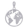 925 Sterling Silver Mens World Map Globe Charm Pendant