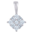 925 Sterling Silver Womens Baguette Cubic-Zirconia Fashion Charm Pendant