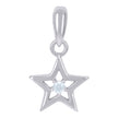 925 Sterling Silver Unisex Cubic-Zirconia Star Celestial Charm Pendant