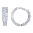 925 Sterling Silver Womens Princess Cut Cubic-Zirconia Single Row Hoop Huggies Earrings