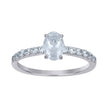 925 Sterling Silver Womens Oval Solitaire Cubic-Zirconia Oval Engagement Ring Size 5