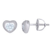 925 Sterling Silver Womens Cubic-Zirconia Heart Stud Earrings