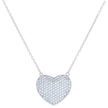 925 Sterling Silver Womens Cubic-Zirconia Heart Charm Necklace
