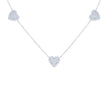 925 Sterling Silver Womens Cubic-Zirconia Hearts Charm Necklace