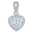925 Sterling Silver Womens Cubic-Zirconia Heart Charm Pendant