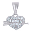 925 Sterling Silver Womens Cubic-Zirconia Heart Charm Pendant