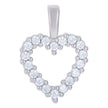 925 Sterling Silver Womens Cubic-Zirconia Heart Charm Pendant