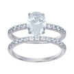 925 Sterling Silver Womens Oval Cubic-Zirconia Duo Ring Set Size 6