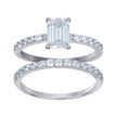 925 Sterling Silver Womens Emerald Cubic-Zirconia Duo Ring Set Size 6
