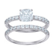 925 Sterling Silver Womens Cushion Cubic-Zirconia Duo Ring Set Size 9 - SLV-111407