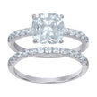 925 Sterling Silver Womens Cubic-Zirconia Duo Ring Set Size 7 - SLV-111417