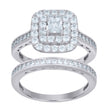 925 Sterling Silver Womens Princess-Cut Cubic-Zirconia Duo Ring Set Size 10 - SLV-111468