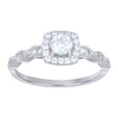 925 Sterling Silver Womens Solitaire Cubic-Zirconia Square Head Engagement Ring Size 8 - SLV-111485