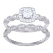 925 Sterling Silver Womens Cubic-Zirconia Duo Ring Set Size 10 - SLV-111492