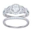 925 Sterling Silver Womens Cubic-Zirconia Duo Ring Set Size 6