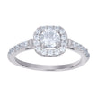 925 Sterling Silver Womens Solitaire Cubic-Zirconia Square Head Engagement Ring Size 9 - SLV-111516