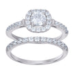 925 Sterling Silver Womens Cubic-Zirconia Duo Ring Set Size 9 - SLV-111521