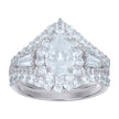 925 Sterling Silver Womens Pear Cubic-Zirconia Teardrop Duo Ring Set Size 10 - SLV-111575