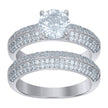 925 Sterling Silver Womens Cubic-Zirconia Duo Ring Set Size 7 - SLV-111578