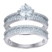 925 Sterling Silver Womens Princess-Cut Cubic-Zirconia Duo Ring Set Size 9 - SLV-111592