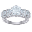 925 Sterling Silver Womens Baguette Solitaire Cubic-Zirconia Engagement Ring Size 8 - SLV-111610