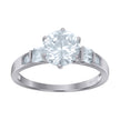 925 Sterling Silver Womens Princess-Cut Solitaire Cubic-Zirconia Engagement Ring Size 5