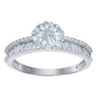 925 Sterling Silver Womens Baguette/Pear Solitaire Cubic-Zirconia Flower Engagement Ring Size 7 - SLV-111633