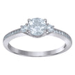 925 Sterling Silver Womens Solitaire Cubic-Zirconia Engagement Ring Size 8 - SLV-111646