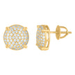 925 Sterling Silver Yellow-Tone Mens Cubic-Zirconia Fashion Stud Earrings