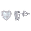 925 Sterling Silver Womens Cubic-Zirconia Heart Stud Earrings
