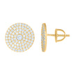 925 Sterling Silver Yellow-Tone Mens Cubic-Zirconia Fashion Stud Earrings
