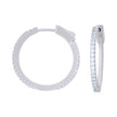 925 Sterling Silver Womens Cubic-Zirconia Single Row Endless Hoop Earrings