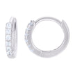 925 Sterling Silver Womens Cubic-Zirconia Single Row Endless Hoop Earrings