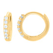 925 Sterling Silver Yellow-Tone Womens Cubic-Zirconia Single Row Endless Hoop Earrings