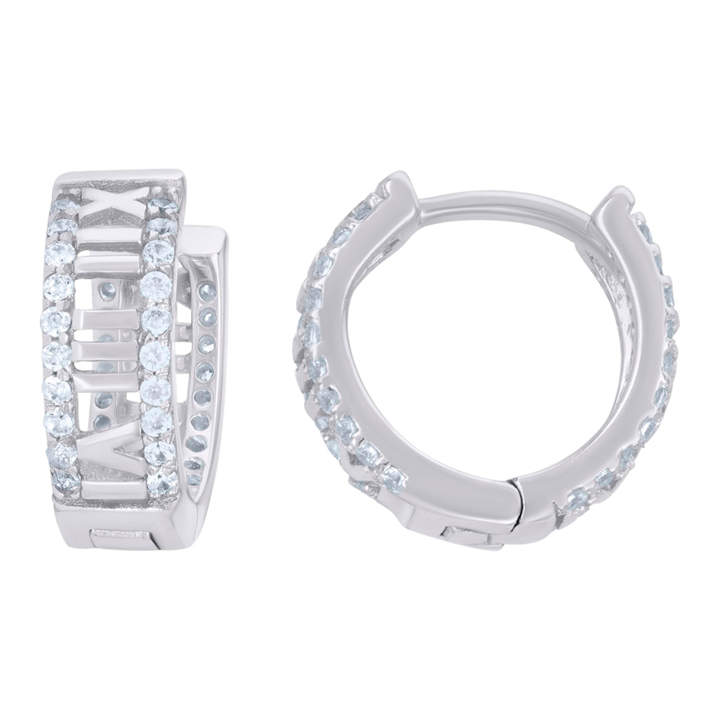 925 Sterling Silver Womens Cubic-Zirconia Fashion Endless Hoop Earrings