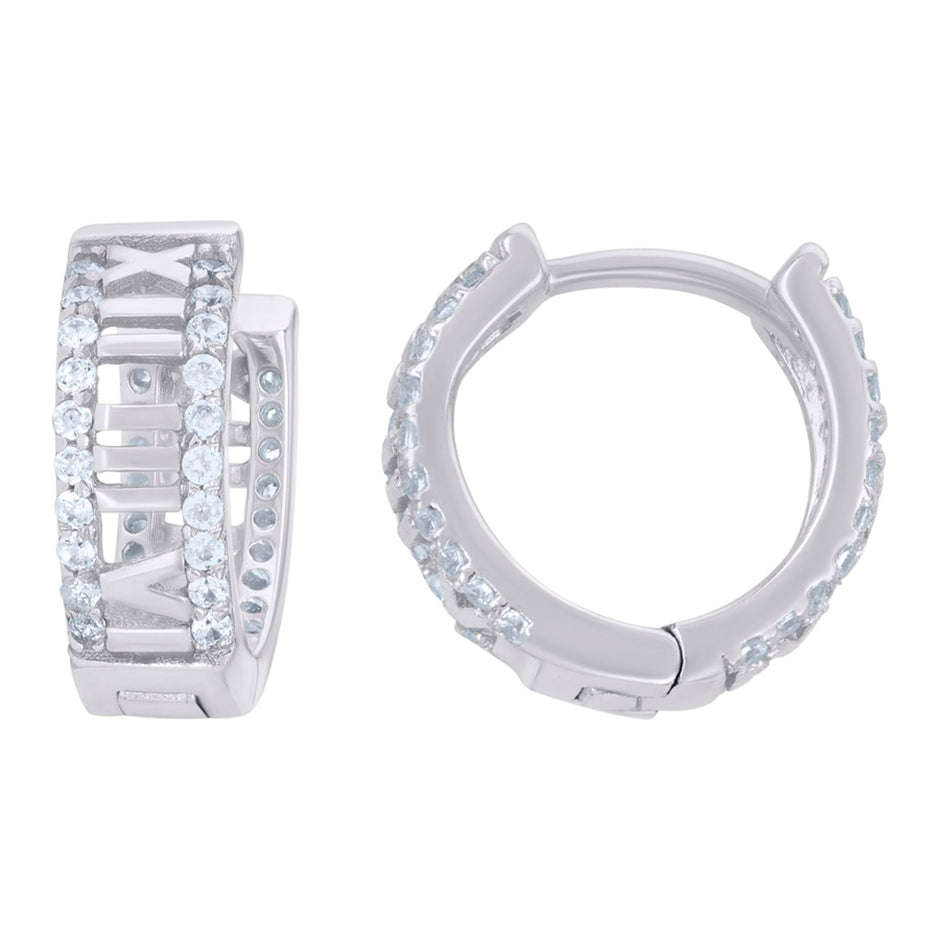 925 Sterling Silver Womens Cubic-Zirconia Fashion Endless Hoop Earrings