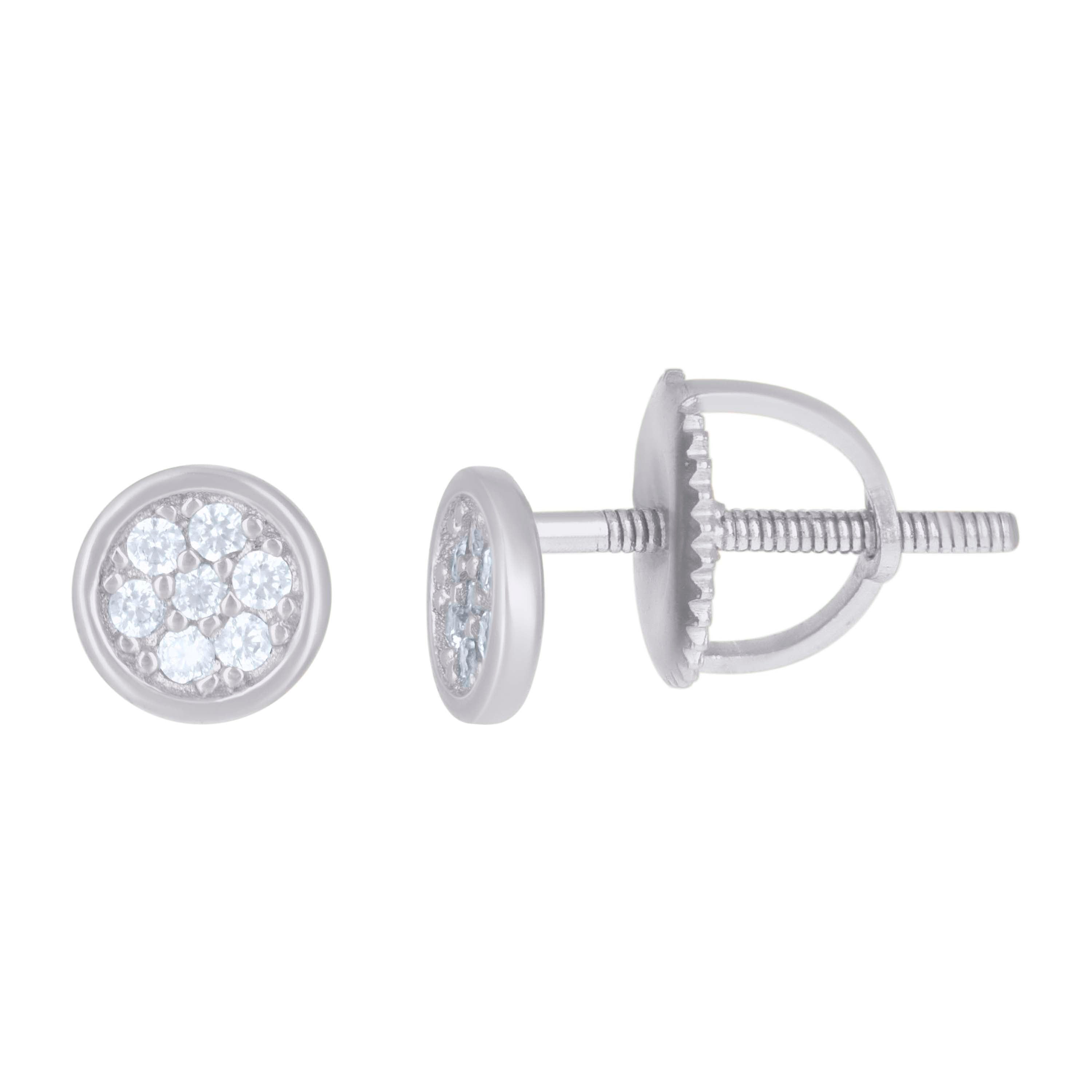 925 Sterling Silver Mens Cubic-Zirconia Fashion Stud Earrings