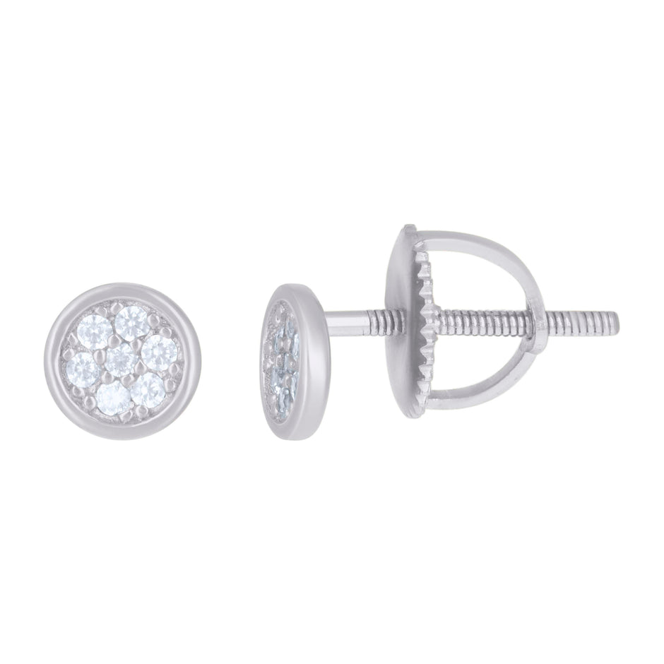 925 Sterling Silver Mens Cubic-Zirconia Fashion Stud Earrings