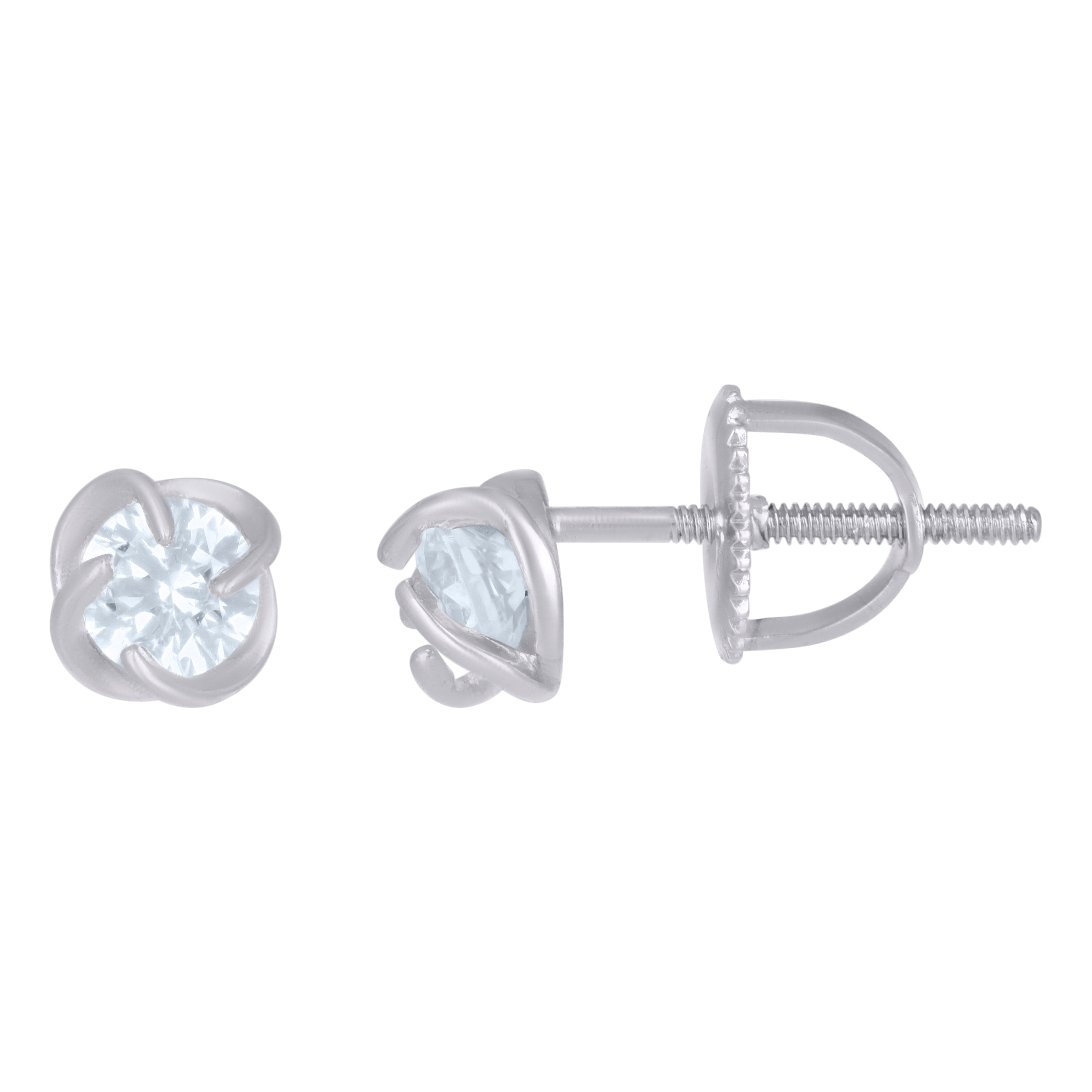 925 Sterling Silver Womens Cubic-Zirconia Flower Fashion Stud Earrings
