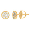 925 Sterling Silver Yellow-Tone Mens Cubic-Zirconia Fashion Stud Earrings