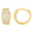 925 Sterling Silver Yellow-Tone Womens Cubic-Zirconia Triple Row Endless Hoop Earrings