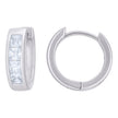 925 Sterling Silver Womens Princess-Cut Cubic-Zirconia Single Row Endless Hoop Earrings