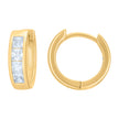 925 Sterling Silver Yellow-Tone Womens Princess-Cut Cubic-Zirconia Single Row Endless Hoop Earrings
