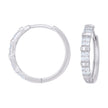 925 Sterling Silver Womens Cubic-Zirconia Double Row Endless Hoop Earrings