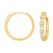 925 Sterling Silver Yellow-Tone Womens Cubic-Zirconia Double Row Endless Hoop Earrings