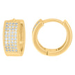 925 Sterling Silver Yellow-Tone Womens Cubic-Zirconia Four Row Endless Hoop Earrings