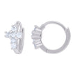 925 Sterling Silver Womens Cubic-Zirconia Cross Religious Endless Hoop Earrings
