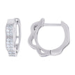 925 Sterling Silver Womens Cubic-Zirconia Double Row Fashion Endless Hoop Earrings