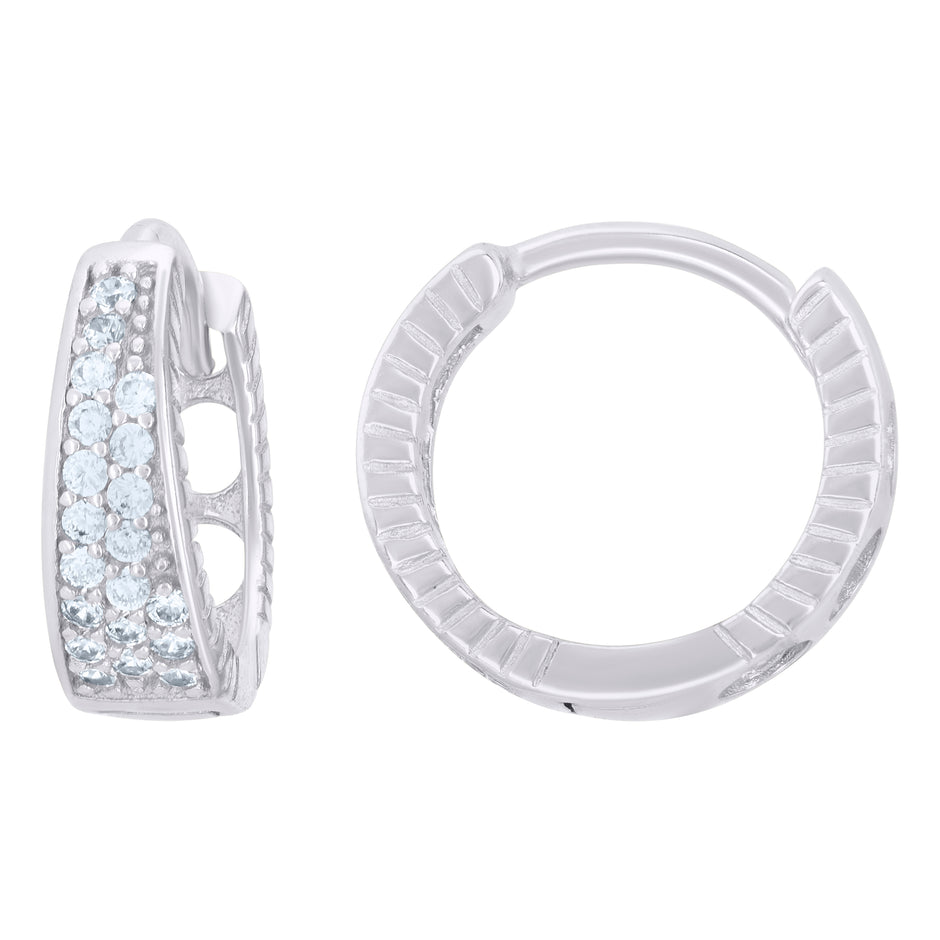 925 Sterling Silver Womens Cubic-Zirconia Fashion Endless Hoop Earrings