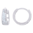 925 Sterling Silver Womens Cubic-Zirconia Fashion Endless Hoop Earrings